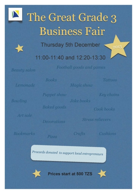 Grade 3 Business Fair